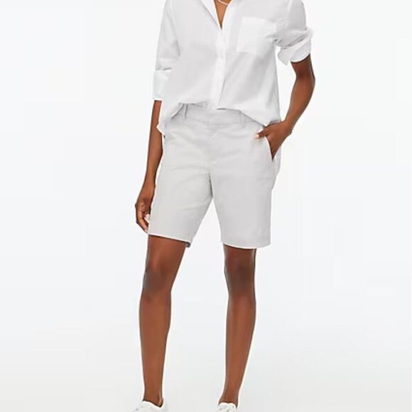 J. crew Factory Al569 9" Frankie Bermuda Shorts Gray Chino NWT size 0 - Picture 6 of 10